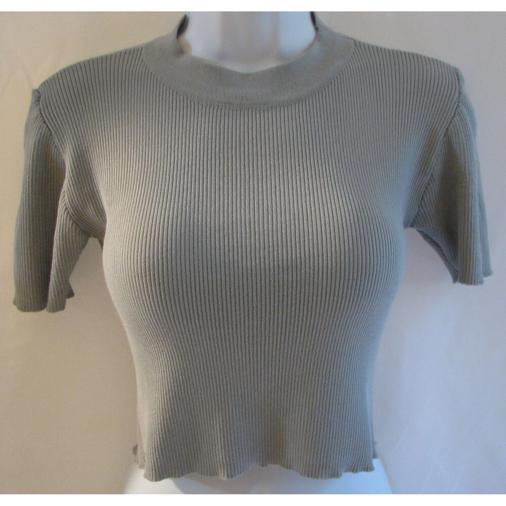 Zara Women's Crop Top Light Blue Open Back Tie Closure Size Large